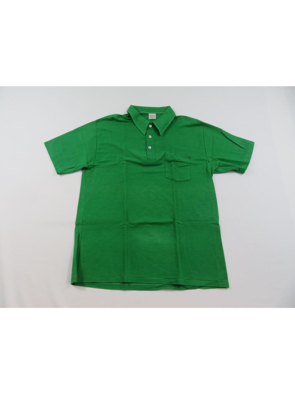 1980s Polo Pocket Shirt Made in USA Golf Collared Green Sz L